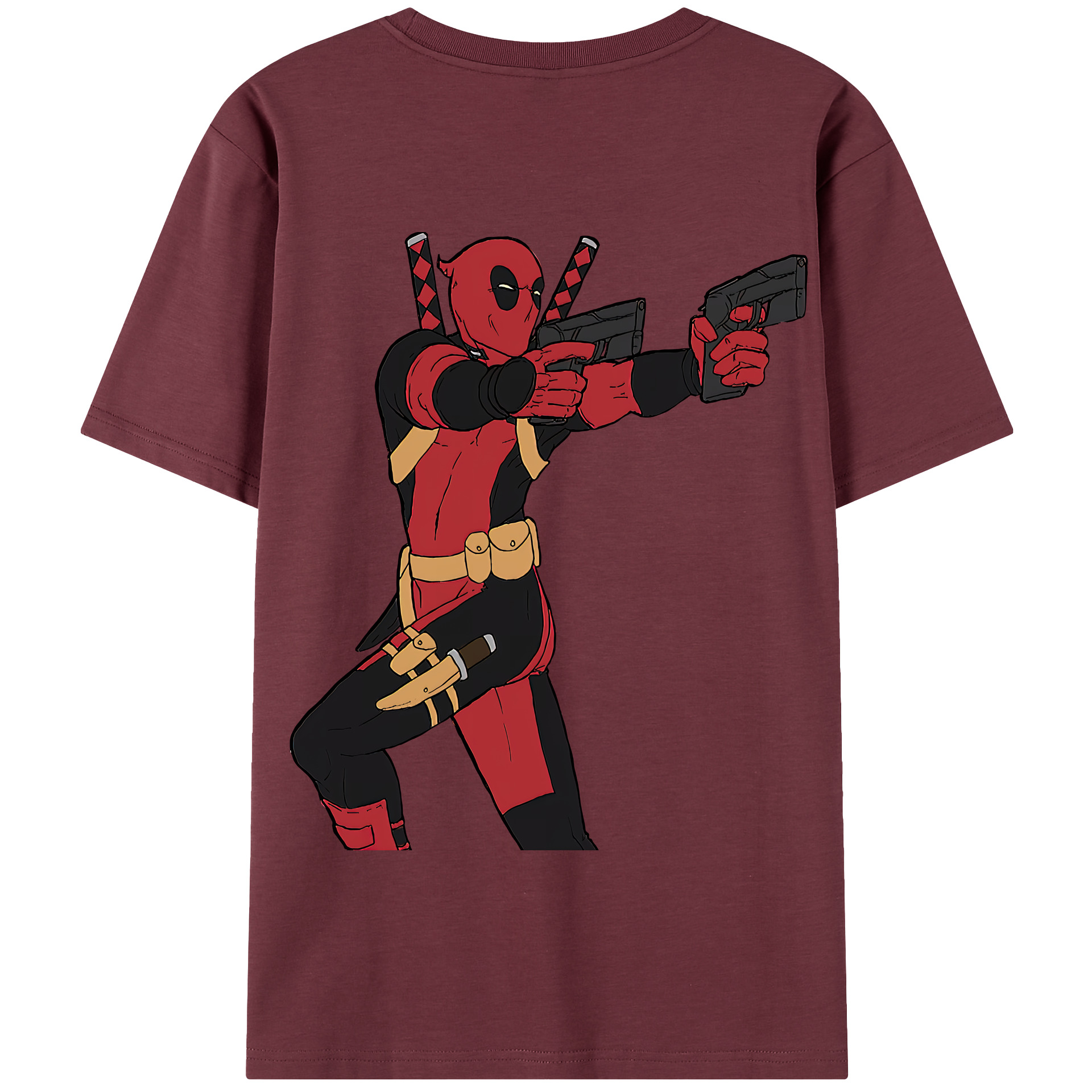 （画像用） Deadpool デッドプール 綿100％半袖Tシャツ（背面プリント）